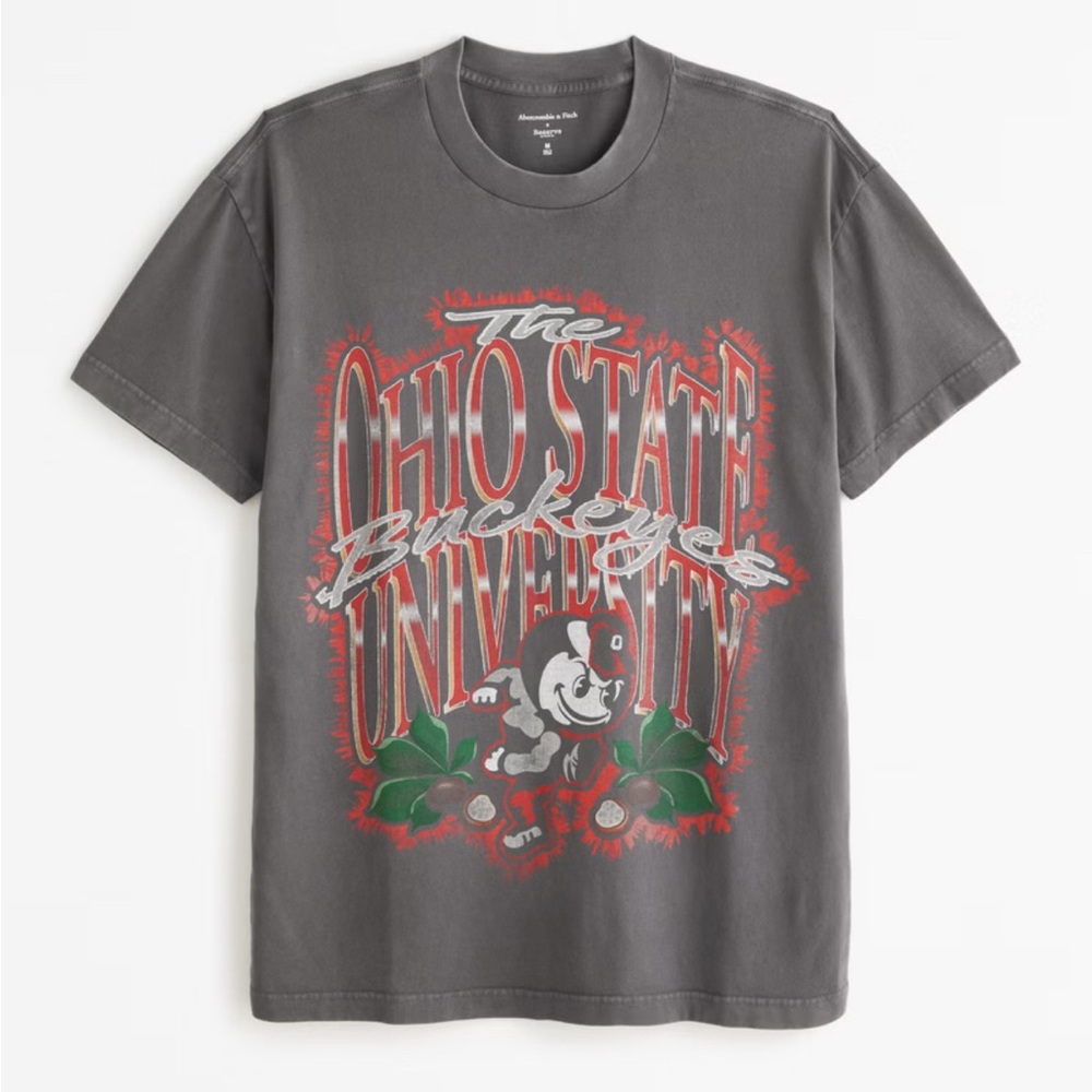 Grey Ohio State oversized Abercrombie graphic t-shirt size medium